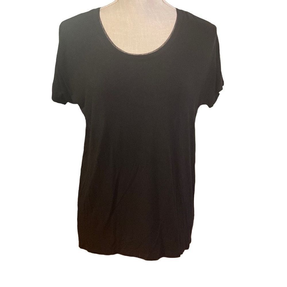 Tahari Black Tee - Hi/Low Size S